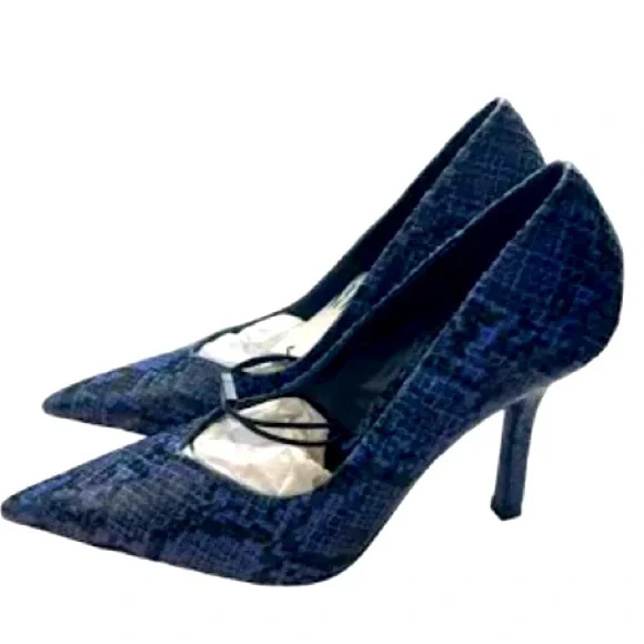 Zara NWT Sexy Blue Snakeskin Print Stiletto Heels Shoes **Size 38/US 7.5**🔥🔥 - Picture 7 of 10